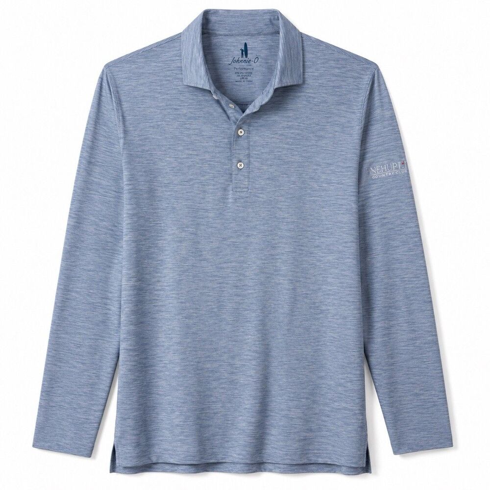 Johnnie-O Featherweight Polo Shirt Men Large Blue Dupin Country Club Golf Preppy
